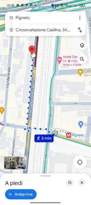 a screenshot of a cell phone with a map at Crystal Domus in Rome