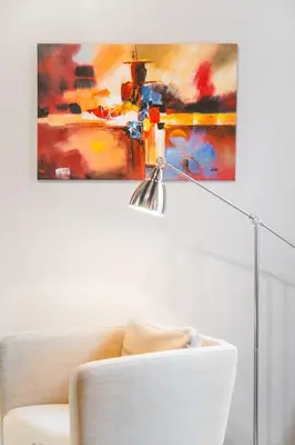 a living room with a white couch and a painting at Living Rhome-SpanishSteps in Rome