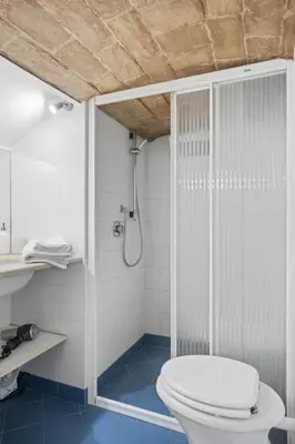 a bathroom with a shower and a toilet in it at Pretorius Design Loft - Near Termini Station by RHR in Rome