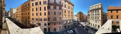 an overhead view of a city street with buildings at èROMA - SANTA MARIA MAGGIORE BASILICA Apartment in Rome