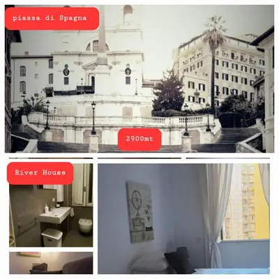 a collage of pictures of a building and a room at Rome Appartment in Rome
