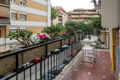 a balcony with a view of a city at Inside Rome in Rome