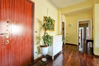 a room with a plant in a pot next to a dresser at Notte al Vaticano in Rome