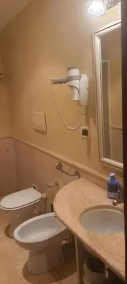 a bathroom with a toilet and a sink at Sandel Giubileo Hotel in Rome