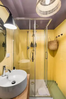 a bathroom with a sink and a shower at casa pinolo in Rome