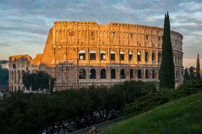 a large building on top of a hill at Colosseo Apartment 183 in Rome