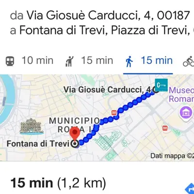 a screenshot of a map of a cruise ship at C1 Top Class Apartments, 2 camere delux, max 6 persone distante 15 minuti a piedi da Fontana di Trevi in Rome