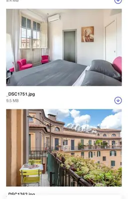 two pictures of a room with a bed and a balcony at Andreoli 2 apartment Rooftop in Rome