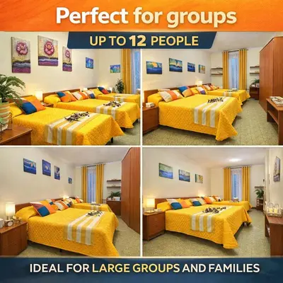 a collage of four pictures of a room with two beds at A Casa Simpatia Vaticano in Rome