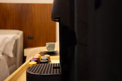a close up of a table in a hotel room at Vatican Design Suites in Rome