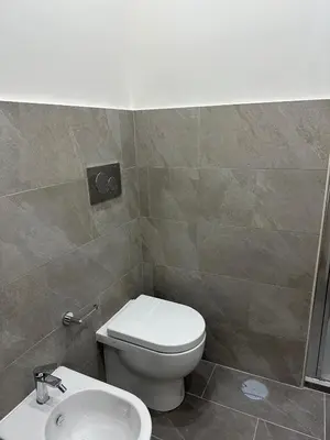 a bathroom with a toilet and a sink at Maison Niccolini Gianicolo in Rome