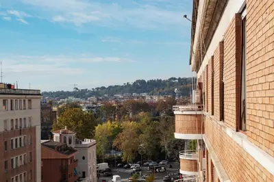 a view of a city from a building at GuestHost - Bright and roomy apartment in Flaminio district in Rome