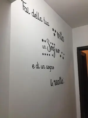 a wall with some writing on a wall at Casa Adry in Rome
