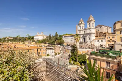 an aerial view of a city with buildings at Suite Spagna - Terrazza su Piazza di Spagna in Rome