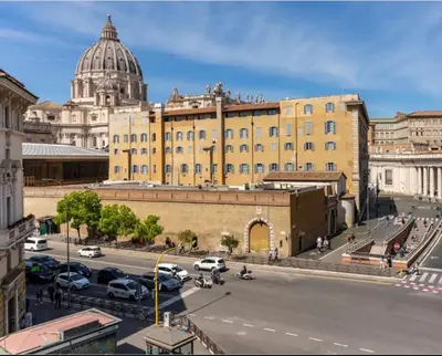 a view of a city with a large building at 3C Domus St Peter Roma Centro 