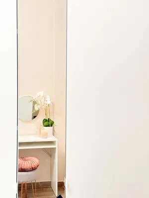 a room with a desk and a mirror at Vatican Exclusive Suite in Rome