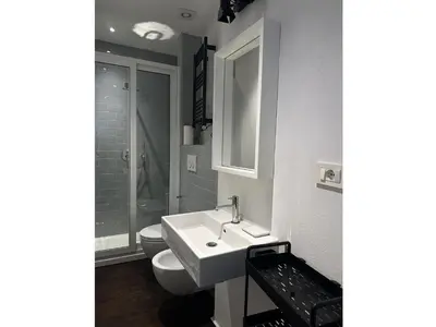 a bathroom with a sink and a toilet at clivo56 San Pietro Loft in Rome