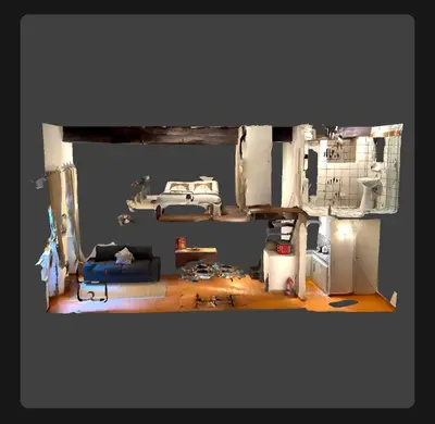 a living room with a bed and a room with a bed at Domus Pellegrino heart of ROME in Rome