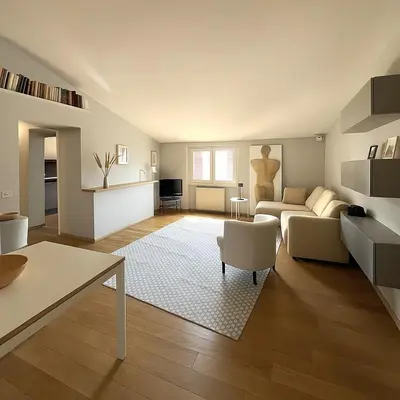 a living room with a couch and a table at The Artist's nest - Trastevere- Rome in Rome