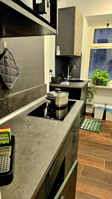 a kitchen with a stove and a sink at Mica Aurea Apartments Trastevere in Rome
