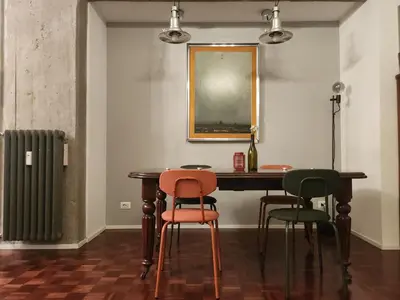 a dining room with a table and four chairs at BedEpoque - Camera 3 in Rome