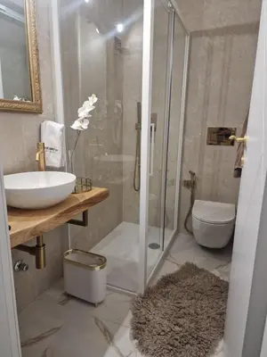 a bathroom with a shower and a sink and a toilet at VATICANO 13 Guest House in Rome