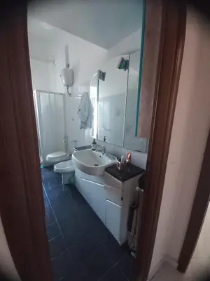 a bathroom with a sink and a toilet at tommy's house in Rome