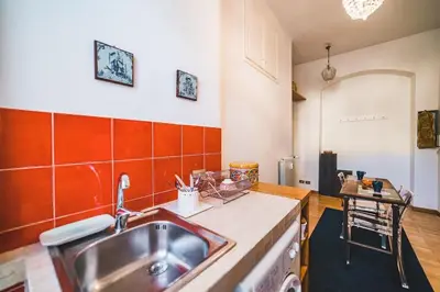 a kitchen with a sink and a counter top at Vatican's bijoux in Rome