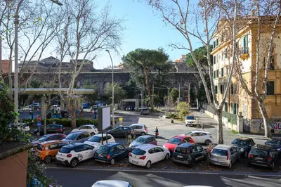 a bunch of cars parked in a parking lot at Sora Rosa in Rome