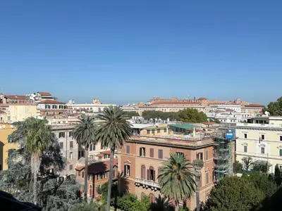 a view of a city with palm trees and buildings at ROME PLACE guest house in Rome