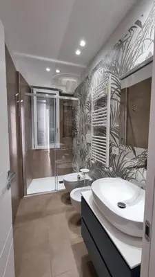 a bathroom with two sinks and a shower at T&T Luxury Home Rome Int 5 in Rome