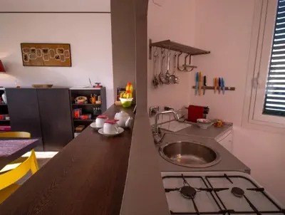 a kitchen with a sink and a counter top at Luxury Penthouse Parioli in Rome