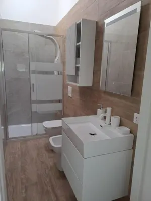 a bathroom with a white sink and a toilet at Luxury AmazingAppiaAntica-Quirinale in Rome