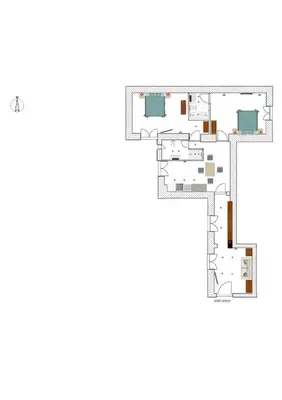 a floor plan of a house at ARTPA Rome Apartments Trastevere Mameli, Roma in Rome