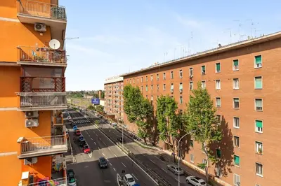 an aerial view of a city street with buildings at Design Apartment, near Tiburtina Station in Rome