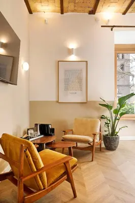 a bathroom with a shower and a bed in a room at Elegantia Luxury Rooms Trastevere in Rome