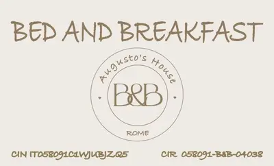 a label for a bed and breakfast with the words bfd at Augusto's House b&b in Rome