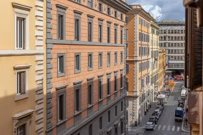 an aerial view of a city street with buildings at iFlat Stylish & Cozy apt in the Heart of Monti in Rome