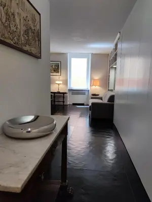 a living room with a large sink on a table at Banchi Nuovi Ventuno in Rome