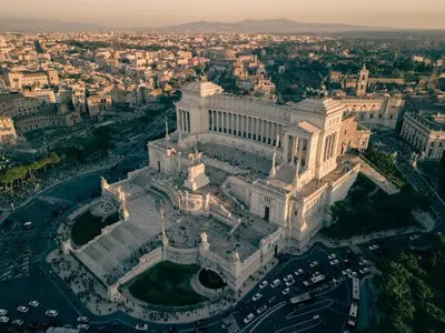 an aerial view of the palace of parliament in vienna at Sistina Apartment in Rome