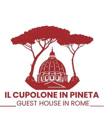 a vector logo of the capitol building with trees at Il Cupolone in Pineta - Two steps in the pinewood towards the Vatican! in Rome