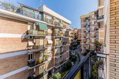 a view of an apartment building with balconies at Iris Suite Colli Portuensi in Rome