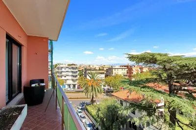an apartment balcony with a view of a city at Monteverde Nuovo Penthouse in Rome