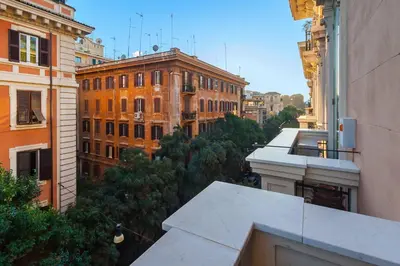 a view of a city with buildings and trees at Residenza Romana in Rome