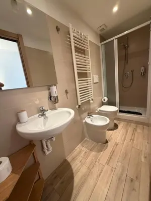 a bathroom with a sink and a toilet at Dimora Vaticano Rome Apartments in Rome