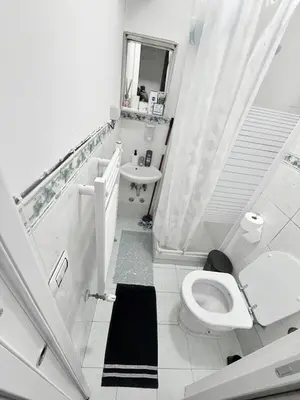 a small bathroom with a toilet and a sink at Roma Comfort Inn in Rome
