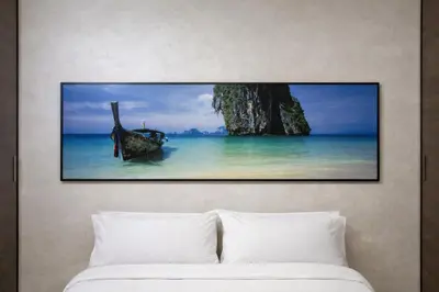 a picture of a boat on the beach at Luxury Stay in Rome Steps from Metro A Cornelia in Rome
