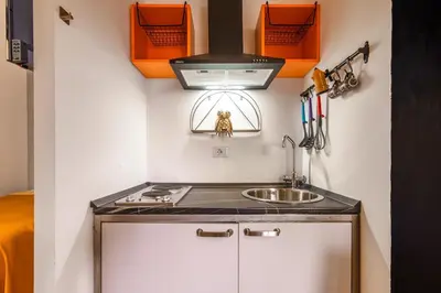 a small kitchen with a sink and a stove at St Peter Vatican- Stylish Apt, Roma in Rome