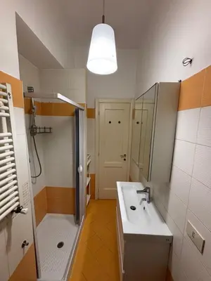 a bathroom with a shower and a sink and a shower at Pigneto Cosmo House in Rome