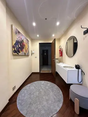 a bathroom with a sink and a mirror at Casa Anna Vaticano in Rome